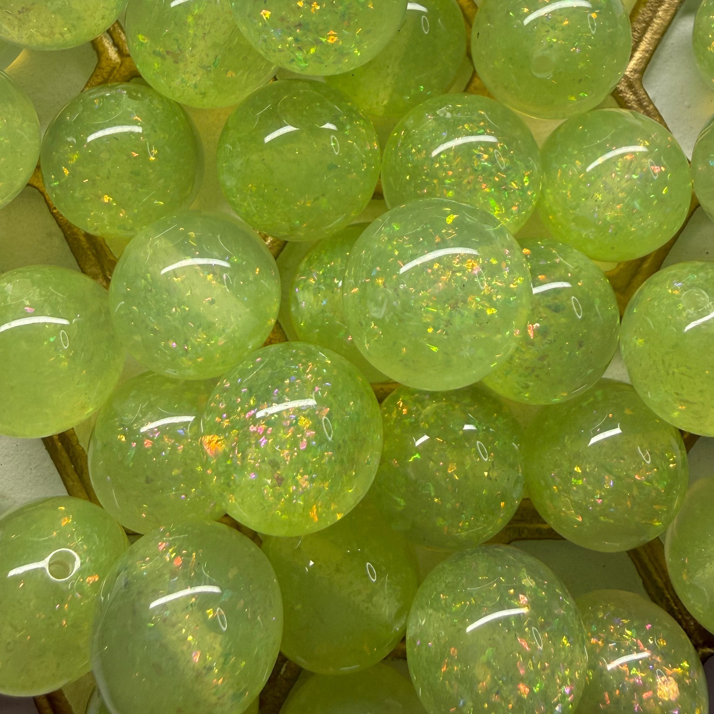 Lime green bead 20mm